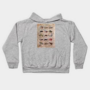 Trout flies collection Kids Hoodie